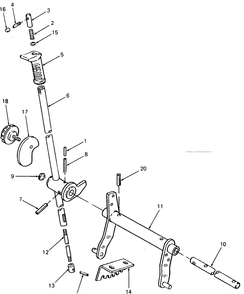 Implement Lift Handle Diagram and Parts List for 1860 800000-821059-140661100-141661100 Cub Cadet Lawn Tractor